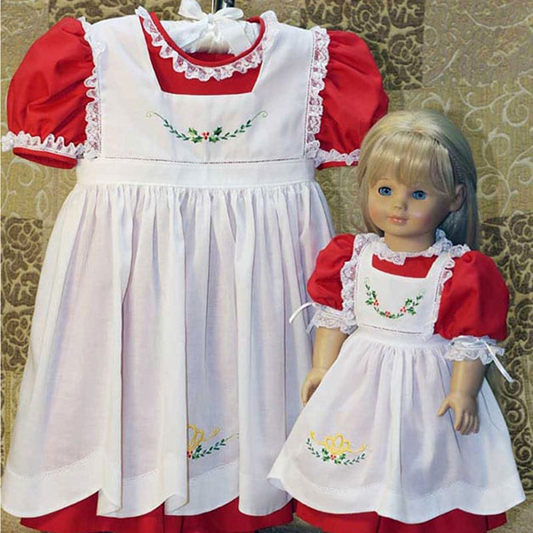 matching girl and doll dress christmas