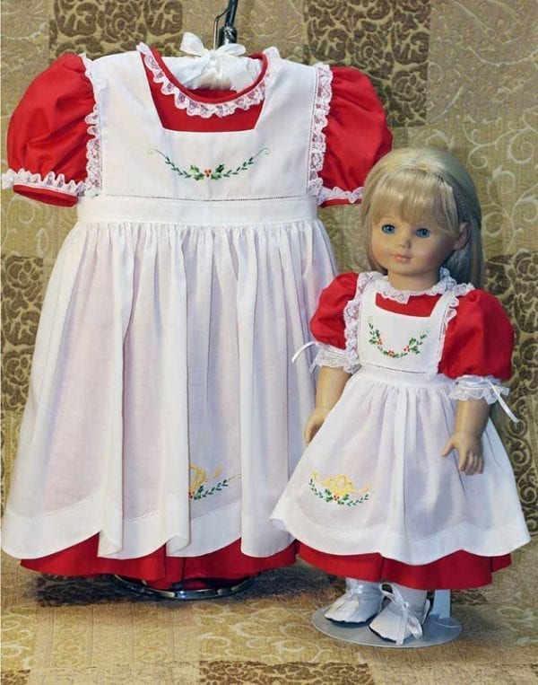 Holiday Dolly & Me Pinafore Dresses
