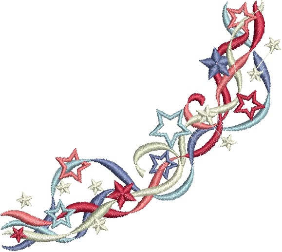 Made in the USA and Stars & Ribbons Flourish