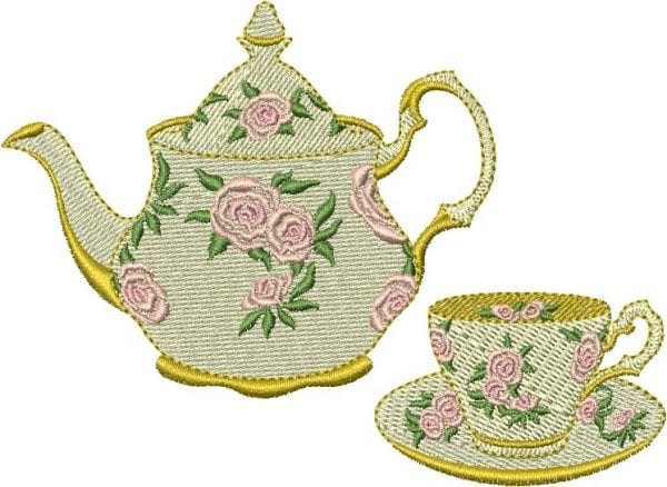 Teapot, Cup & Saucer and Russian Tea Recipe