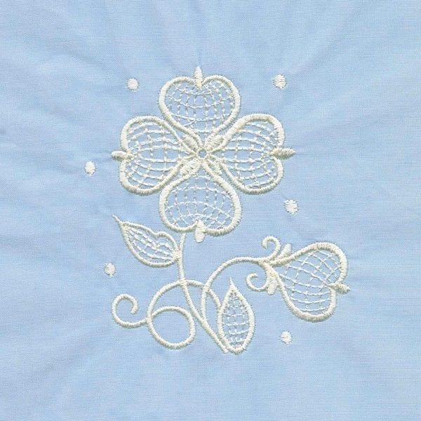 Whitework Flowers and Butterflies