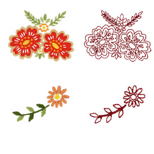 Jeweled Floral Designs 1 & 2