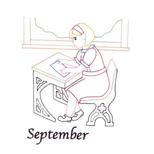 Back to School (September Old-Time Color-Line Quilt Design)