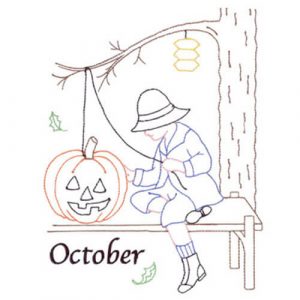 Halloween (October Old-Time Color-Line Quilt Design)