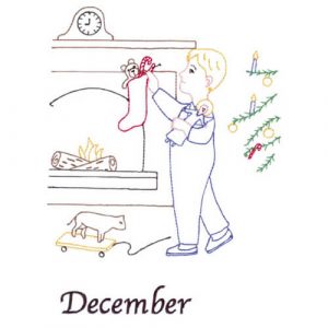 Hanging Stockings (December Old-Time Color-Line Quilt Design)