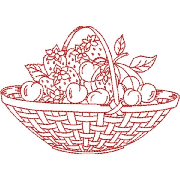 Fruit Basket (Redwork Quilt Design)