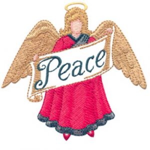 Peace Angel and Filled Christmas Stocking