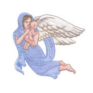 Angel Holding Infant and Grandma's Little Angel