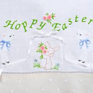 Bunny and Lamb in Fabric Shadow Applique and Happy Easter Towel