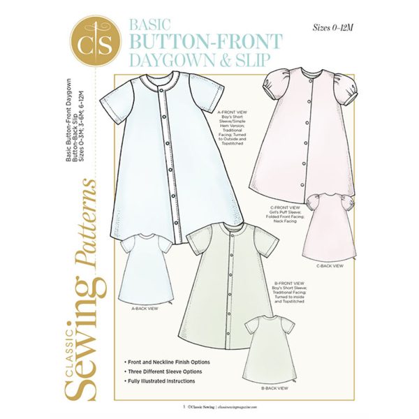 button front daygown