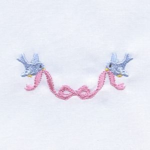 Springtime Designs - bluebirds and ribbon