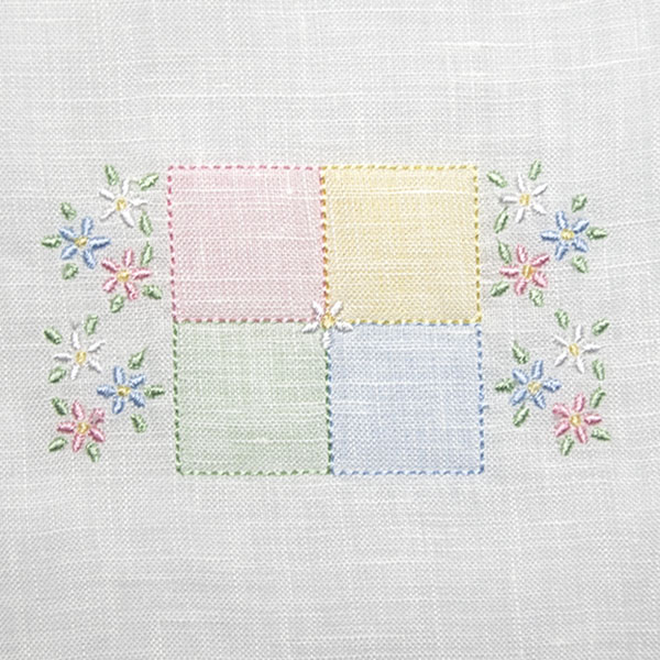 Color Block Quilt Square with Florals
