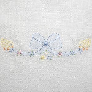 shadow-embroidered bow with chicks and bows