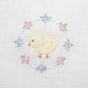 Floral Circle with Baby Chick