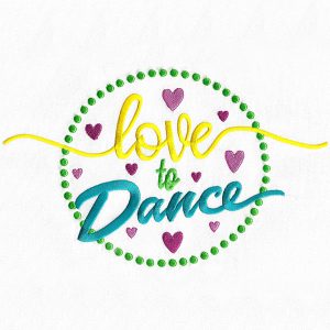 Love to Dance embroidery